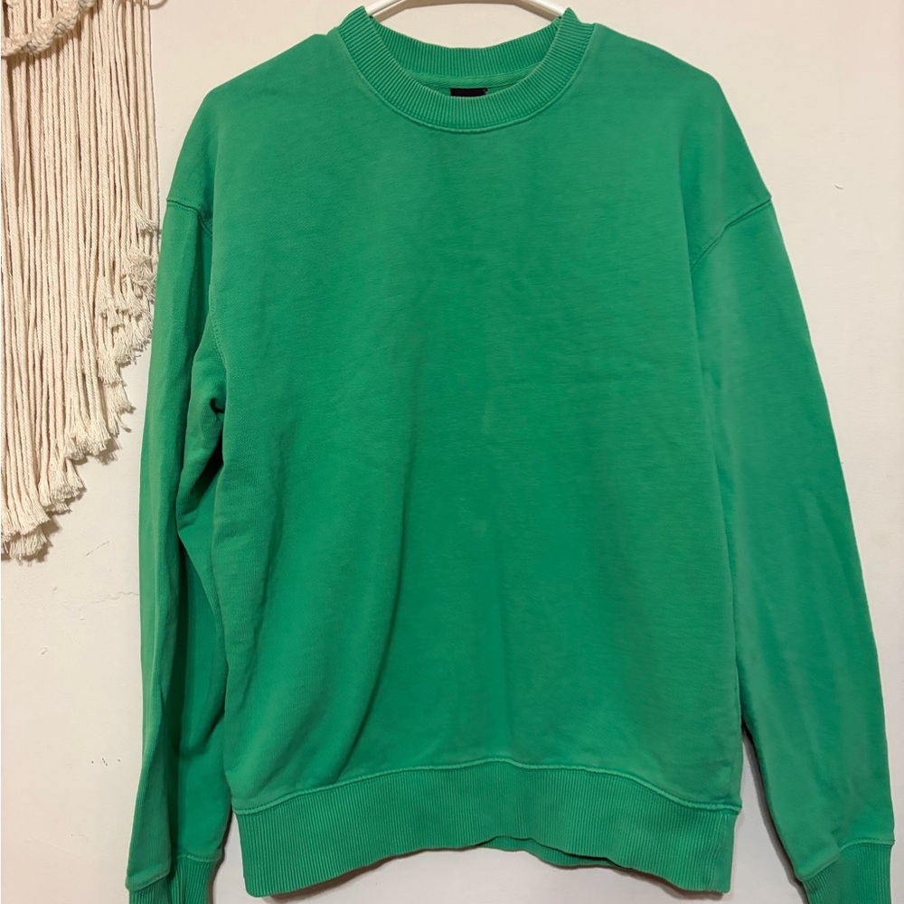 Zara Men's Crewneck Sweater in Bright Green